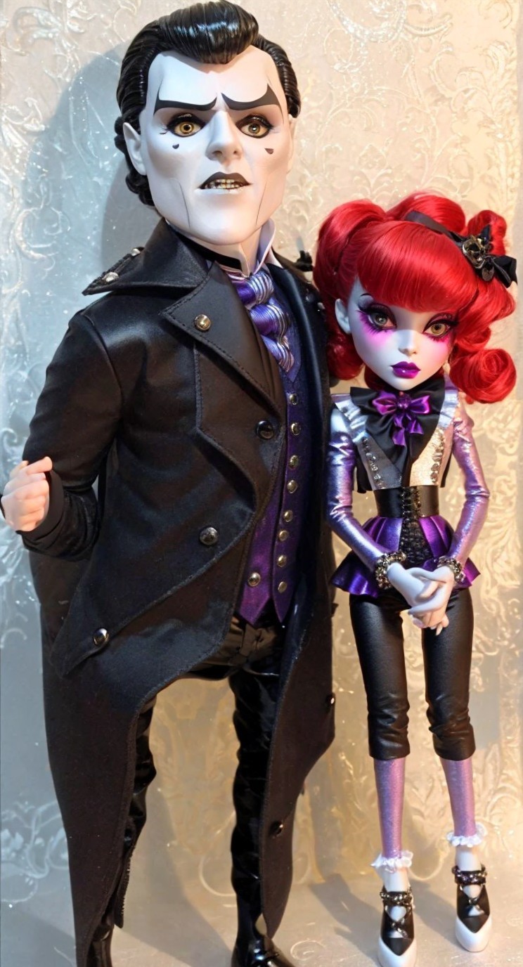 Stylish Gothic Dolls with Dramatic Fashion Details