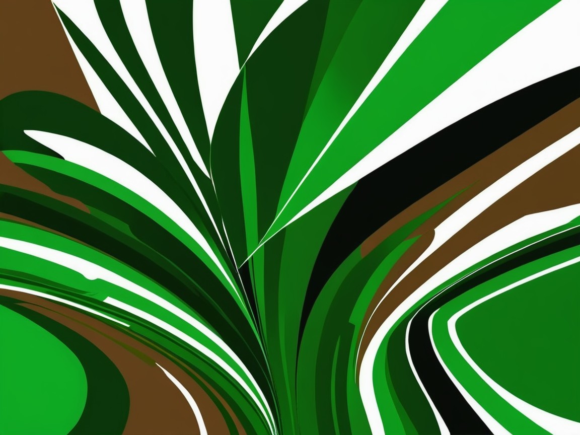 Abstract Design with Green Shades and Bold Lines