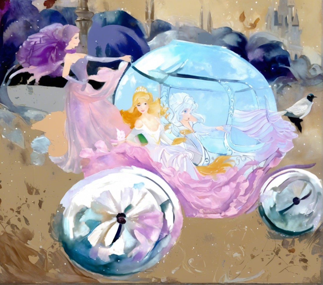 Three Princesses in a Magical Carriage Scene