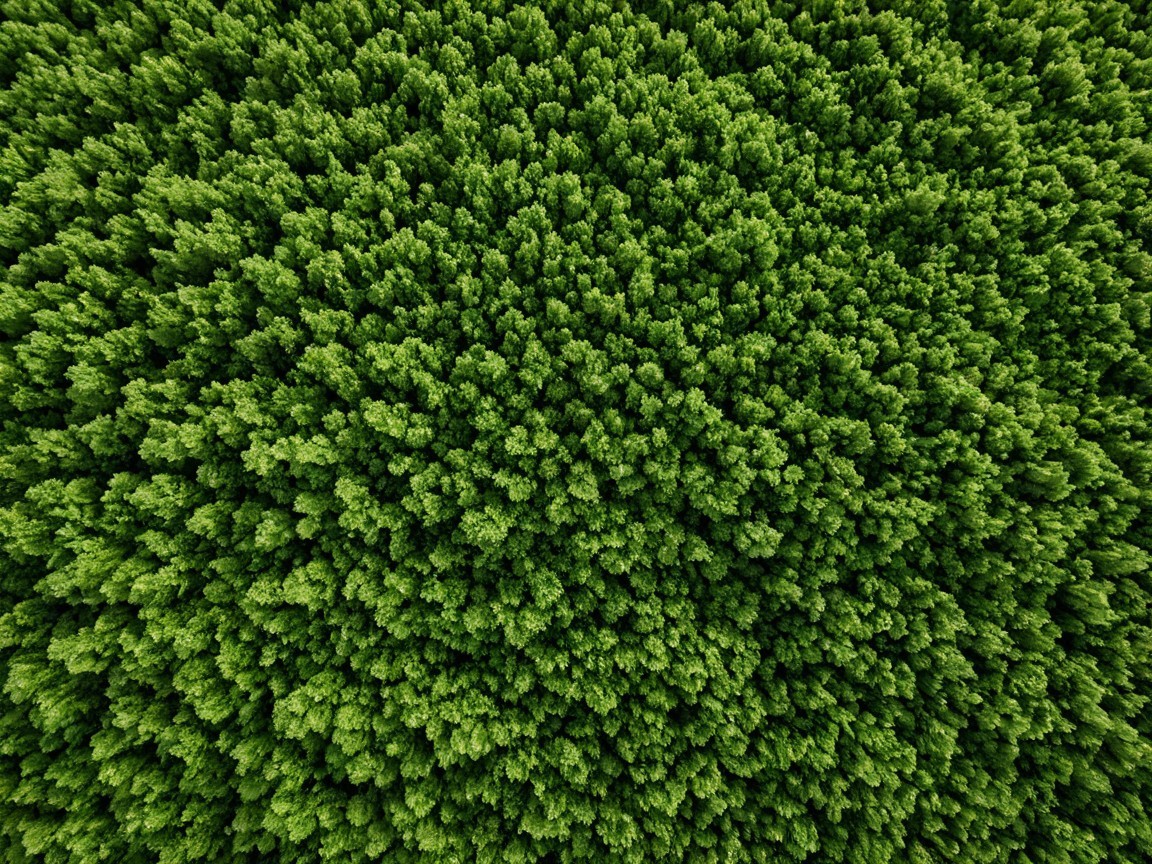 Aerial View of a Dense Green Forest Ecosystem