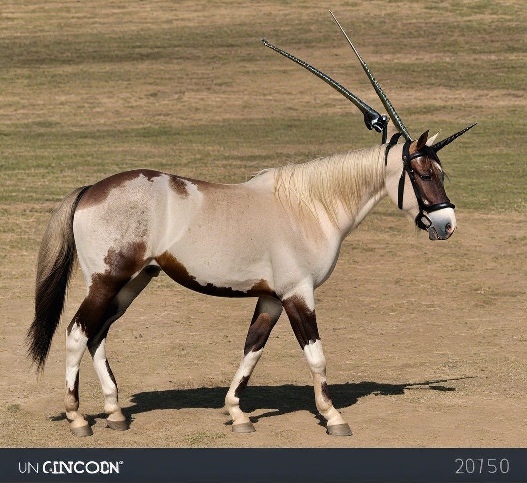 Mythical creature with horse body and unicorn horn