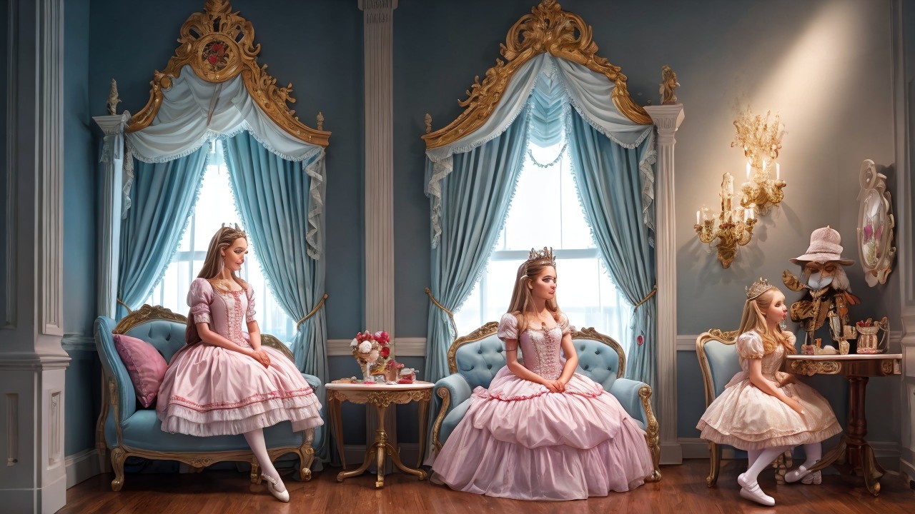 Lavishly Decorated Room with Dolls and Elegant Accents