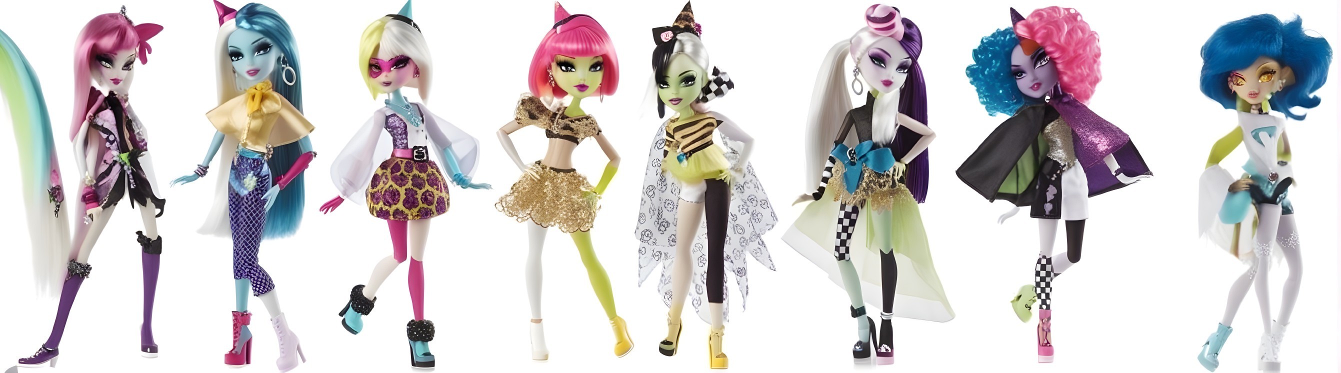 Colorful Collection of Stylish Artistic Dolls with Unique Fashions