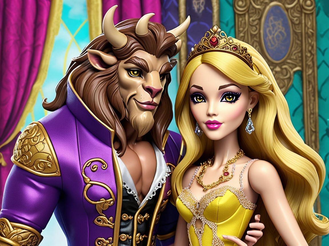 Regal Couple in Ornate Fairy Tale Setting
