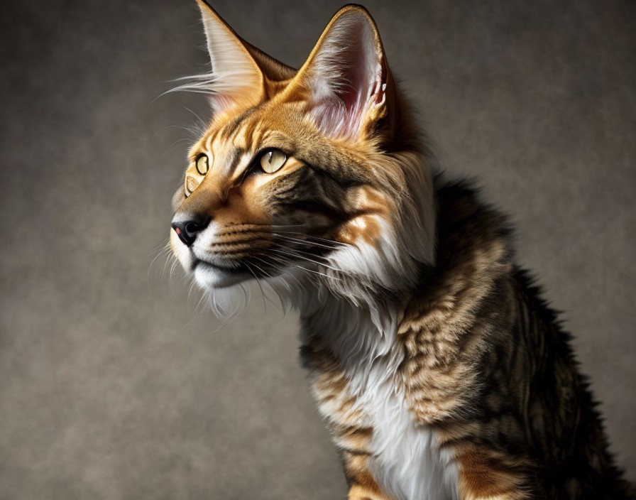 Majestic Cat with Golden Eyes and Luxurious Coat