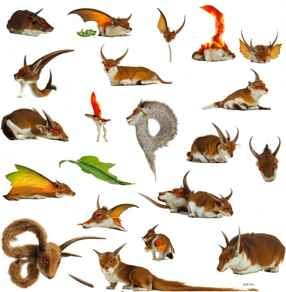 Whimsical Collection of Mythical Fox-like Creatures
