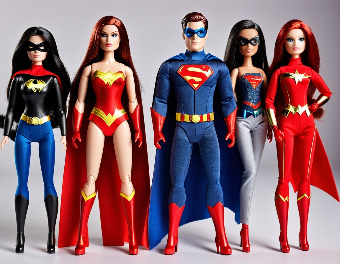 Superhero Dolls Displayed in Colorful Costumes
