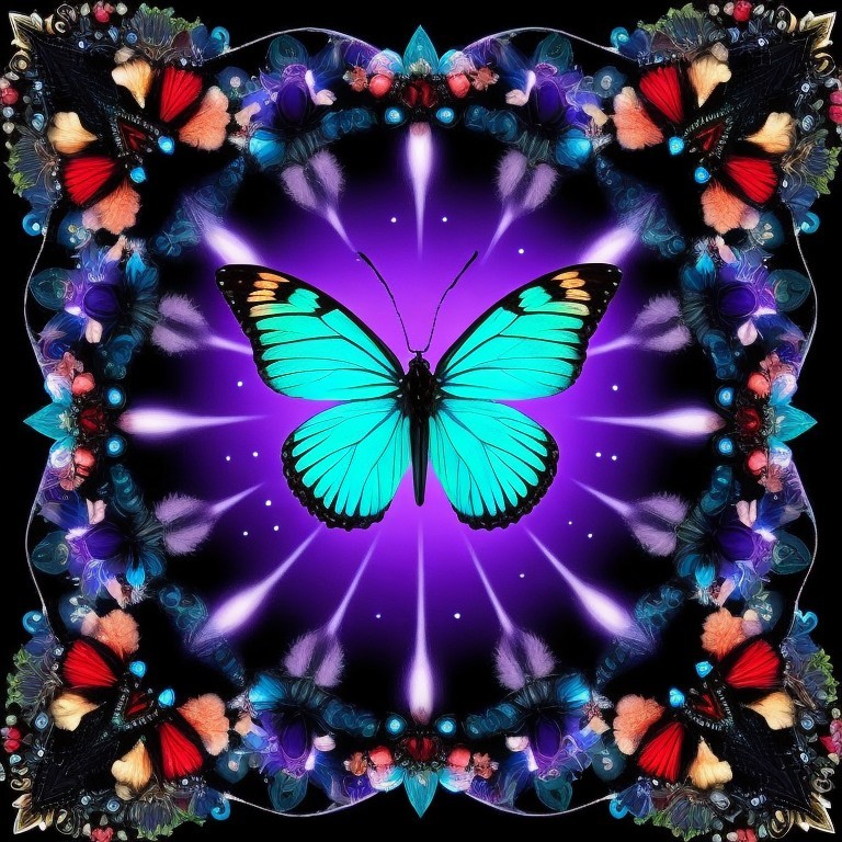 Vibrant Butterfly Design with Intricate Patterns