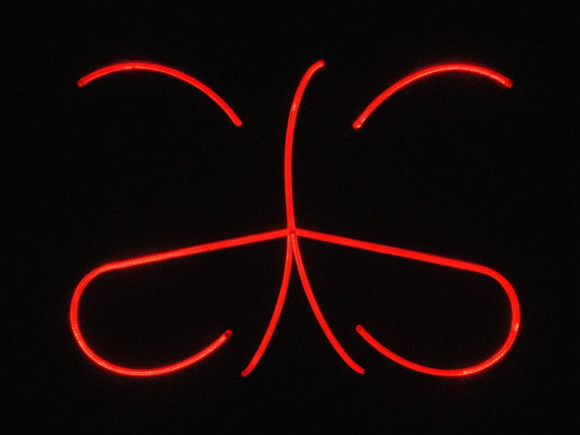 Abstract Red Line Design on Black Background