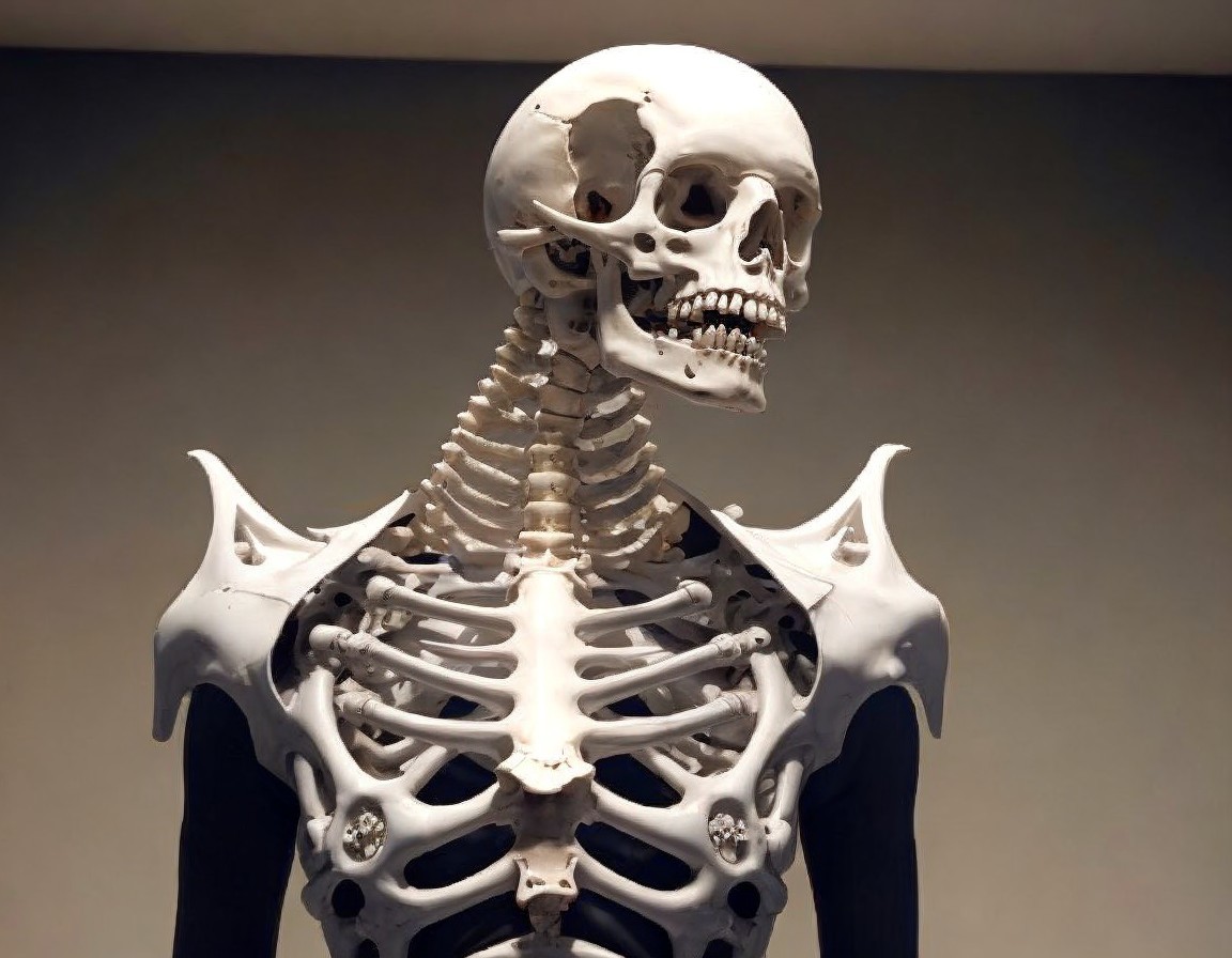 Realistic Human Skeleton with Detailed Anatomical Features