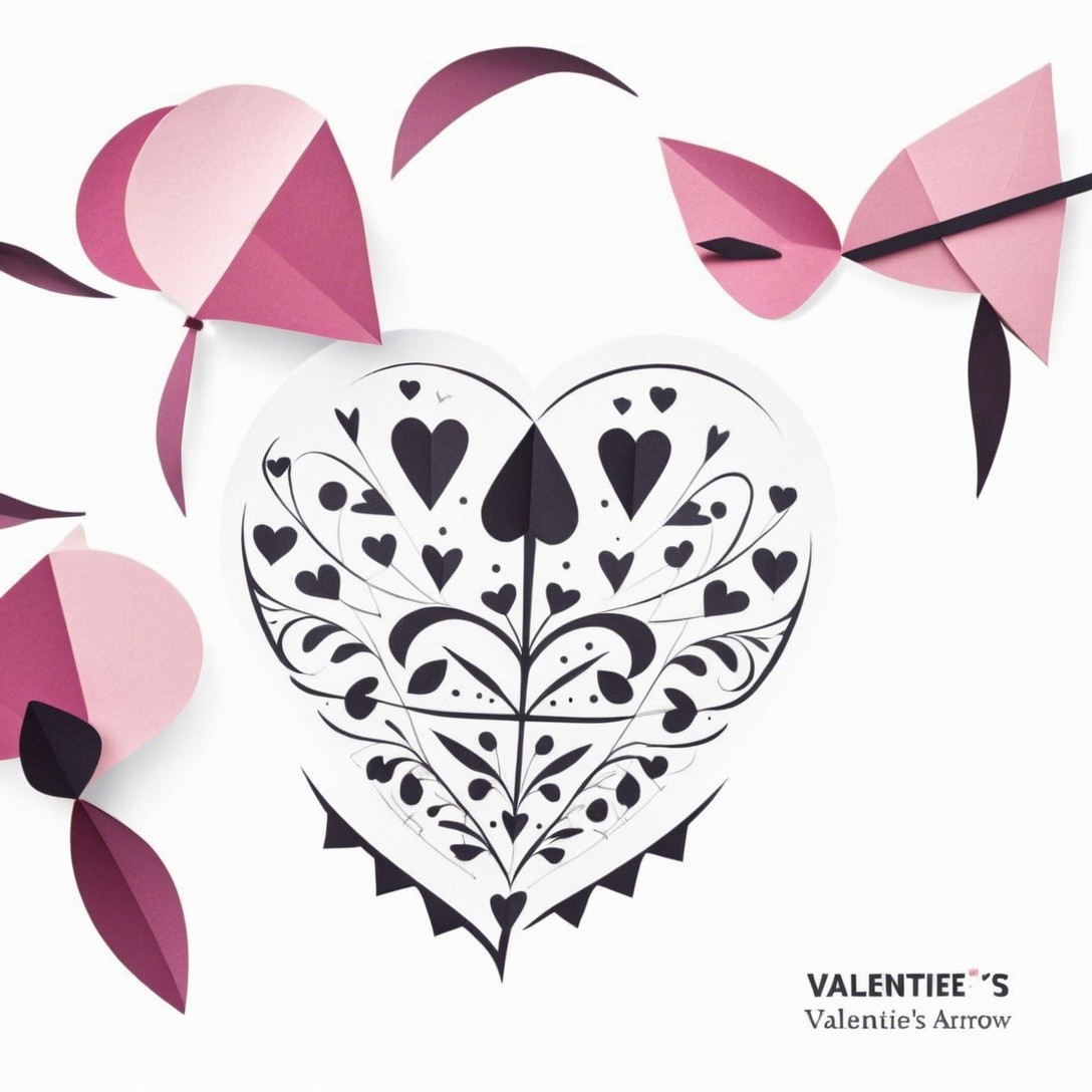 Intricate Heart Design with Abstract Petals in Soft Colors