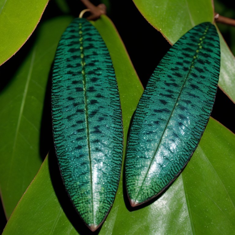 Vibrant Green Leaves with Intricate Patterns and Texture