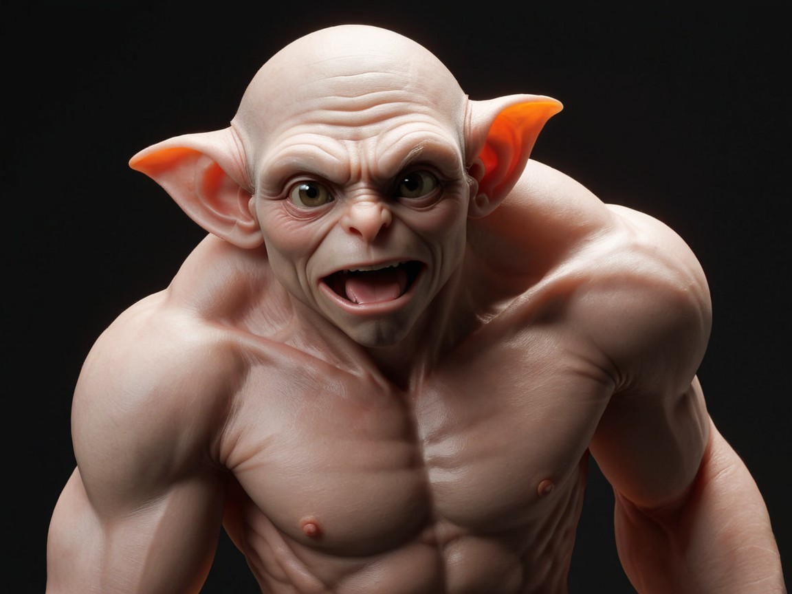 Muscular Humanoid Figure with Expressive Features