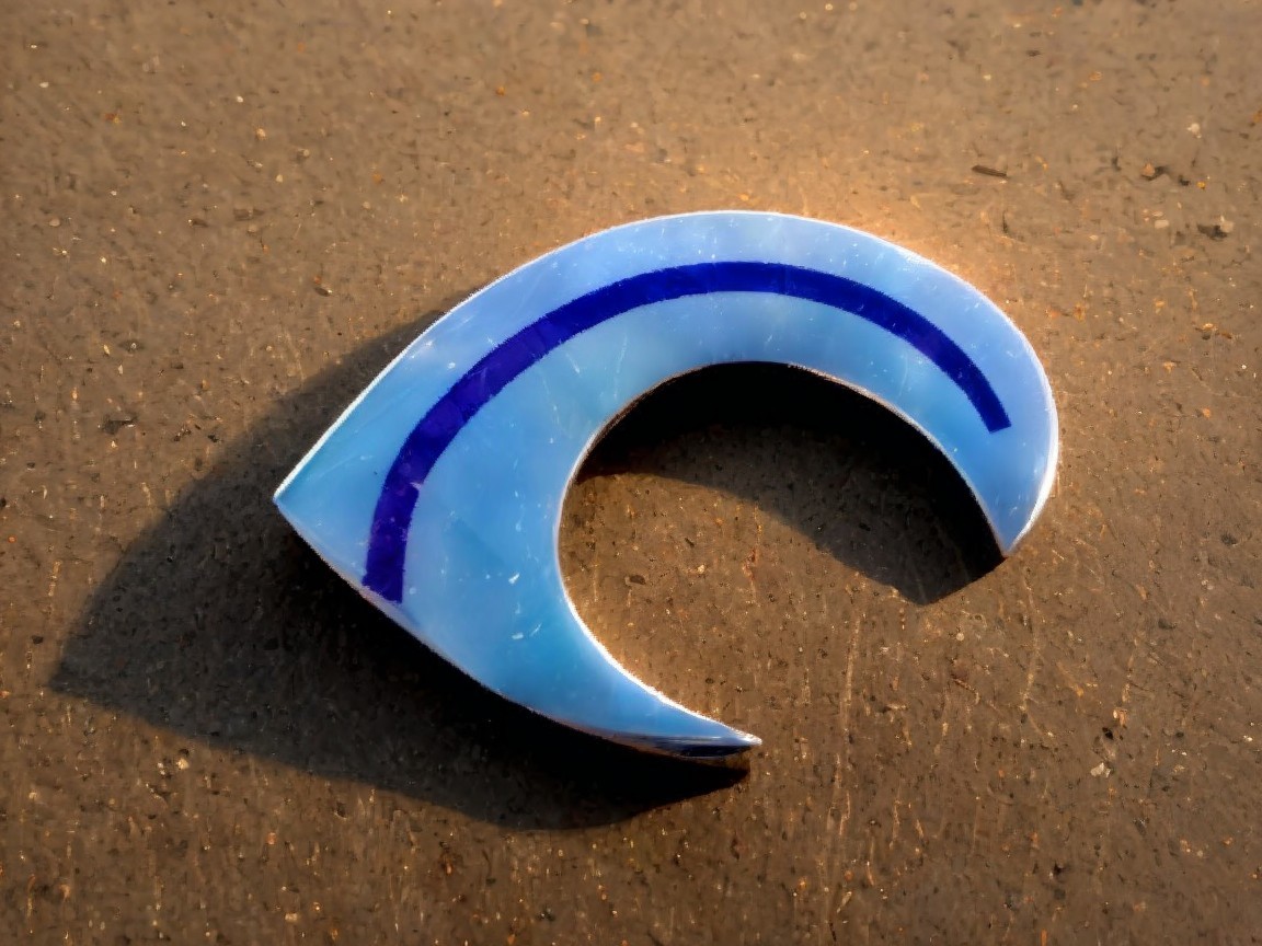 Stylized Blue Wave Art with Glossy Finish and Contrast