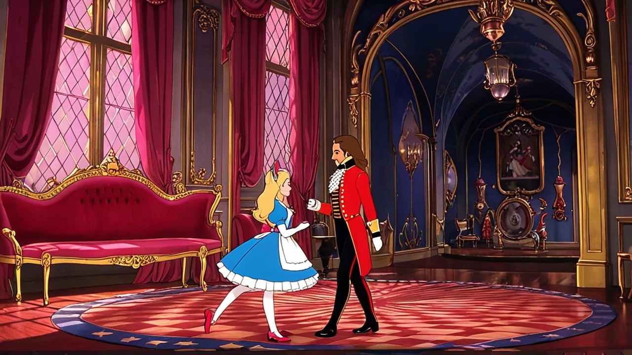 Elegant Dance in a Lavishly Decorated Room