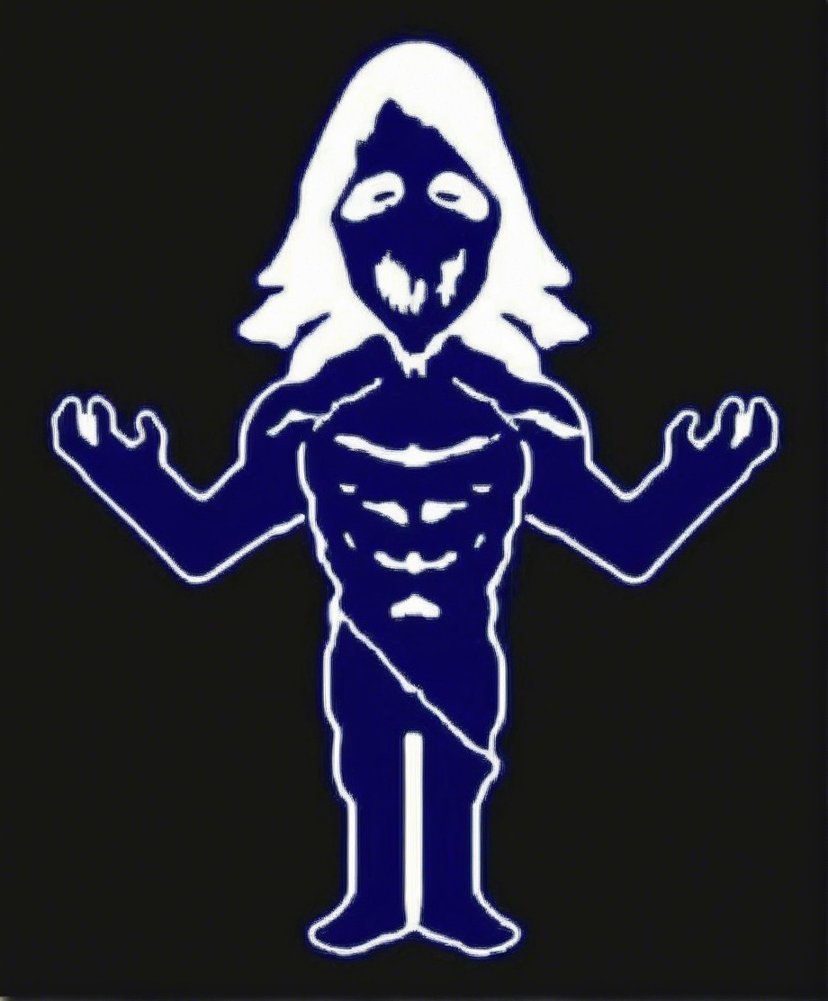 Stylized Figure with Muscular Build and Eerie Features