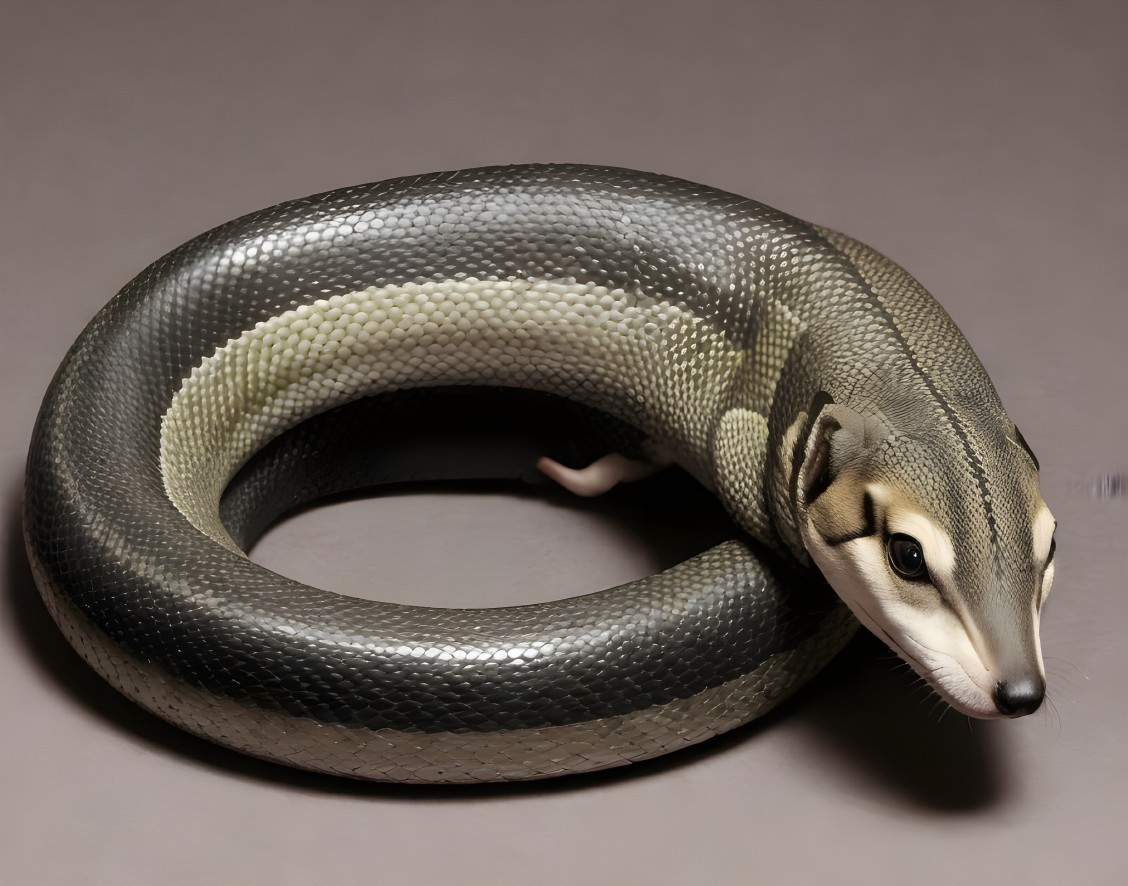 Hybrid Creature with Snake and Mammal Features