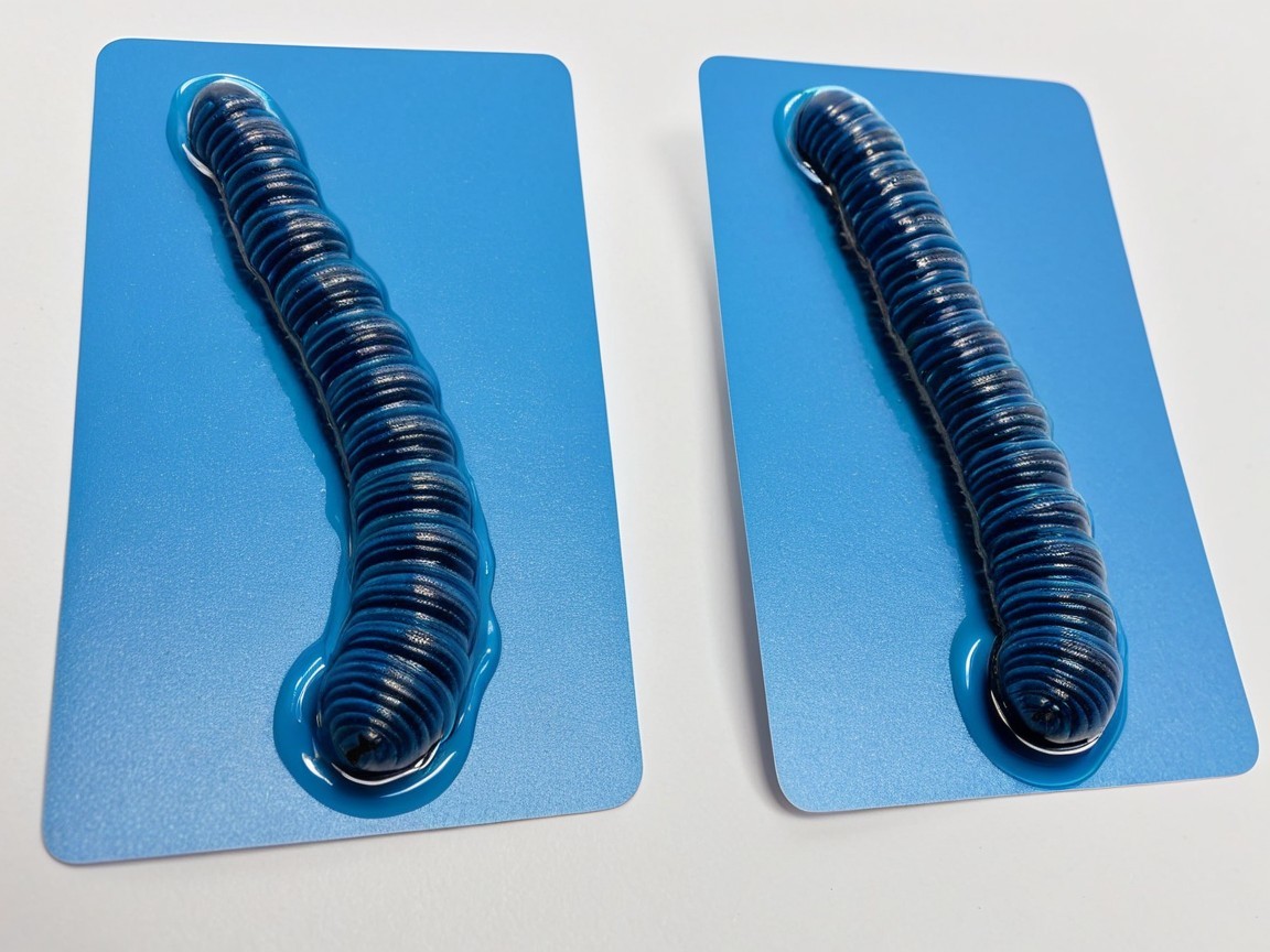 Glossy Blue Caterpillar Figures on Cards