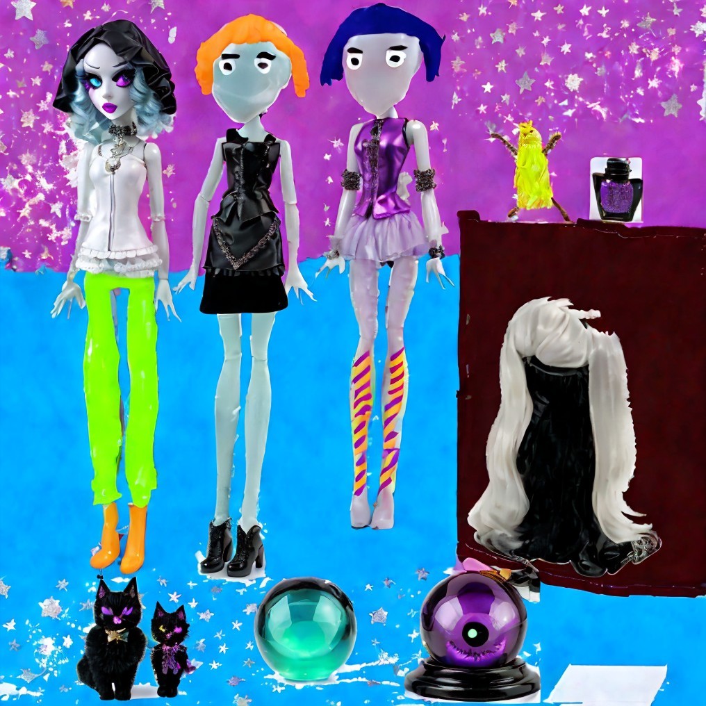 Stylized Dolls with Unique Hairstyles and Outfits