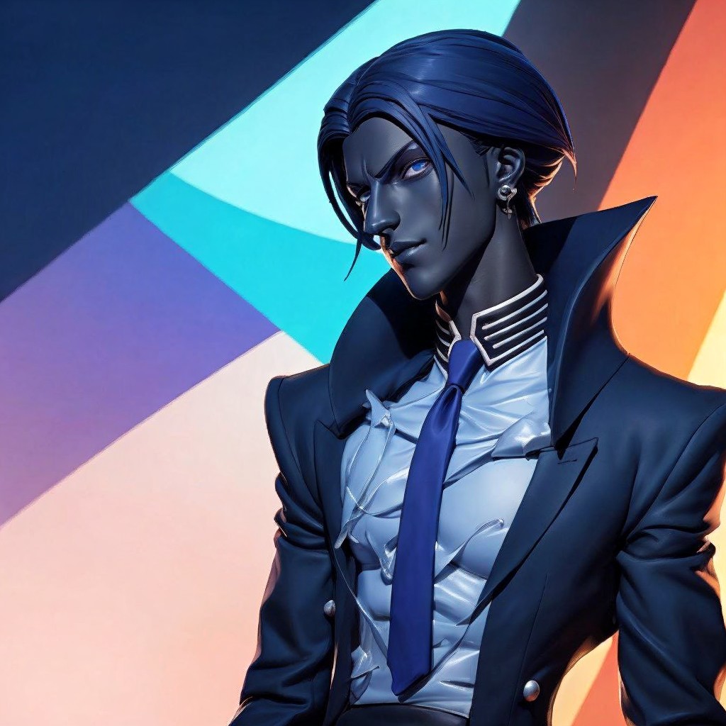Anime-Inspired Character with Stylish Features and Colors