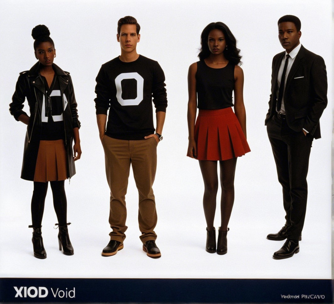 Stylish Group of Four Individuals in Coordinated Poses