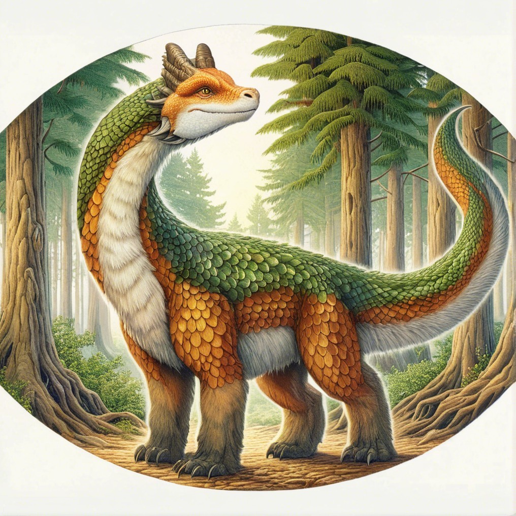 Majestic Dragon-Like Creature in Lush Forest Setting