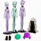 Collection of Four Colorful Fashion Dolls and Accessories