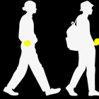 Silhouetted Figures with Pumpkin Lanterns on Black Background