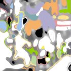 Vibrant Abstract Composition with Bold Shapes and Colors