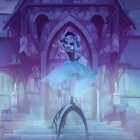 Ghostly Figure in Vintage Outfit by Haunted Mansion