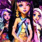 Anime-Inspired Characters with Bold Styles and Colors