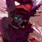 Abstract Creature in Vivid Textured Composition