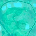 Abstract Artwork of a Ghostly Figure in Turquoise Green