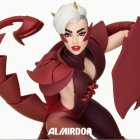 Dynamic Action Figure with White Hair and Armor Design