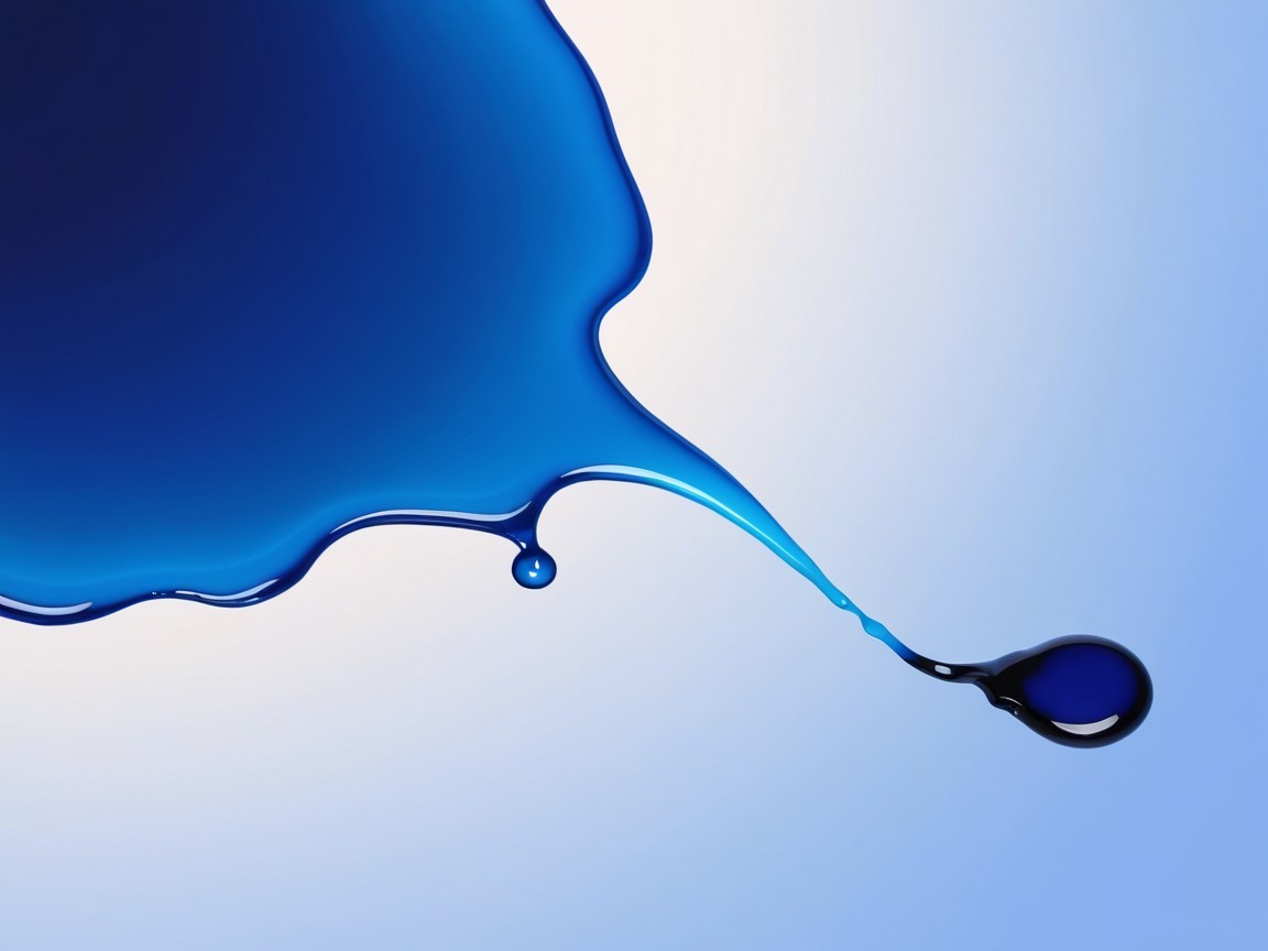 Vibrant Blue Liquid Cascading with Glossy Appearance