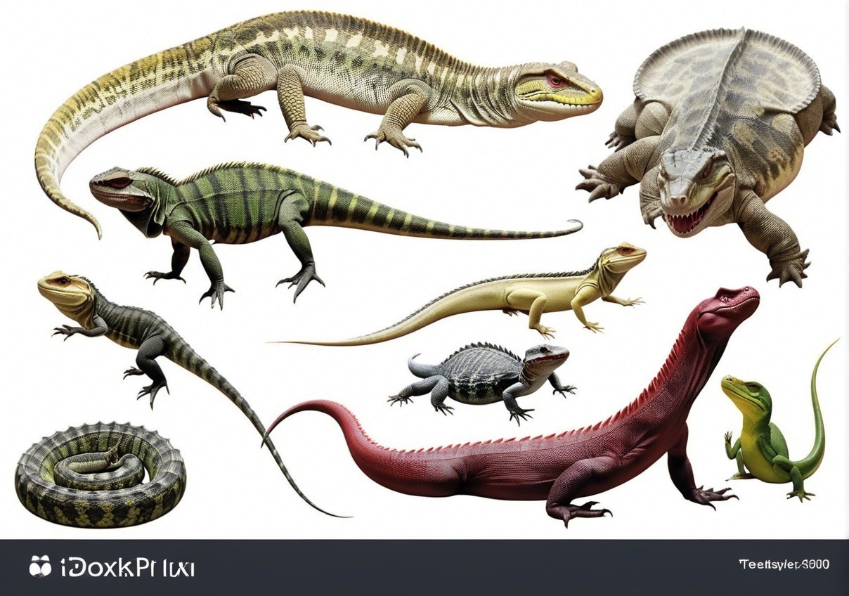Diverse Collection of Colorful Lizards and Reptiles