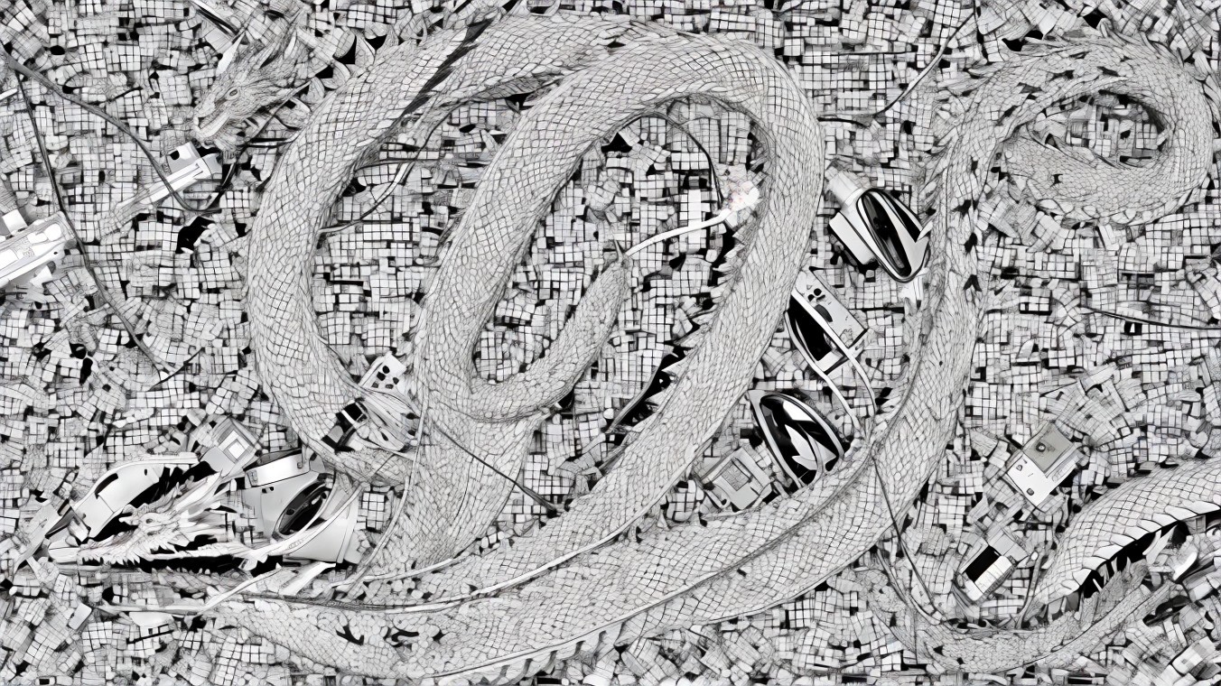 Monochromatic Serpent Among Abstract Electronic Components
