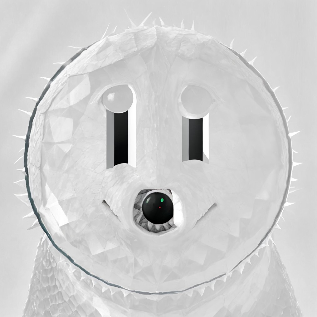 Stylized Crystalline Creature with Glossy Faceted Surface