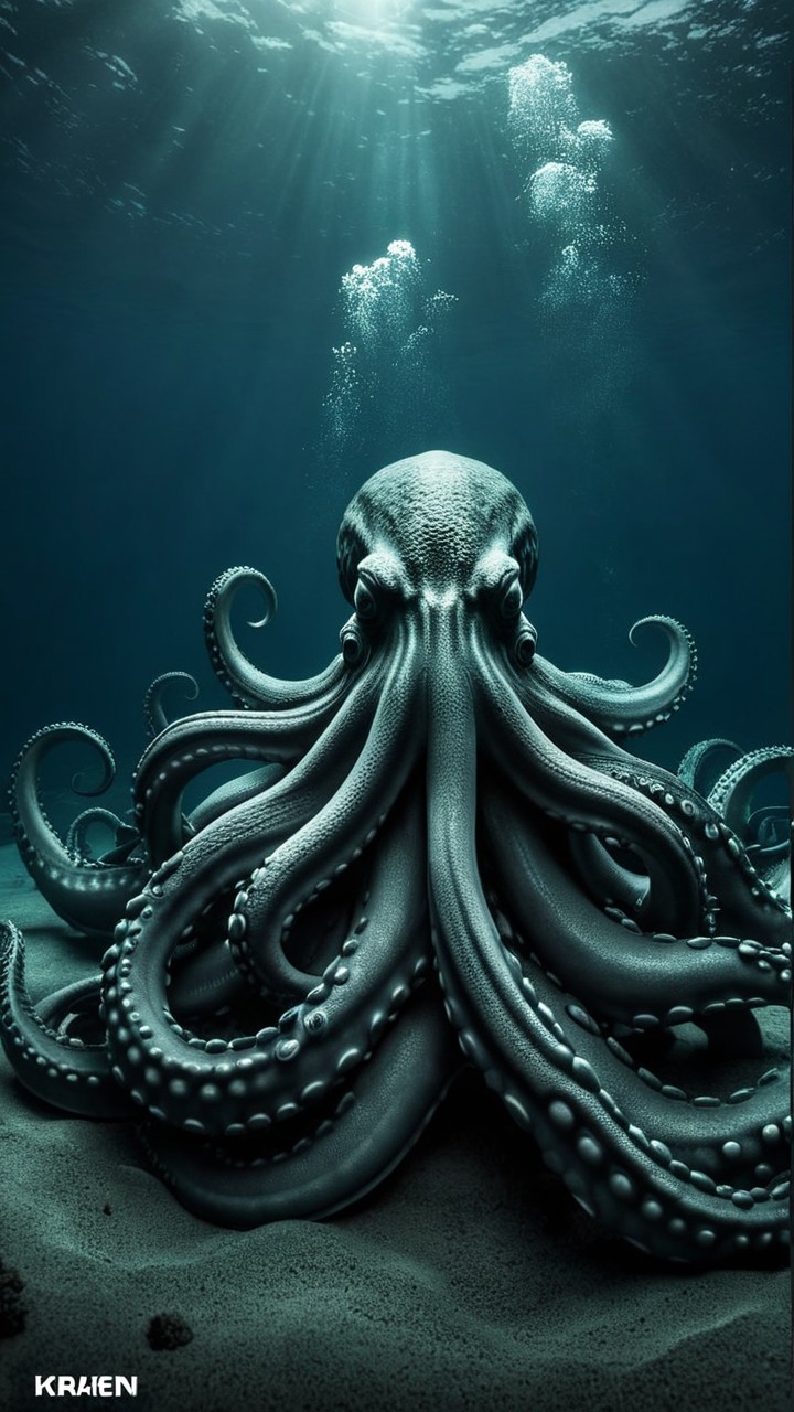 Octopus with Tentacles in Serene Underwater Scene