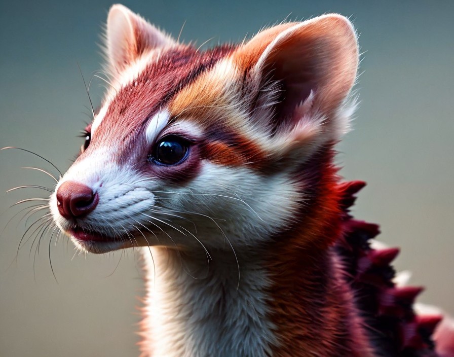 Whimsical Creature with Colorful Fur and Spiky Ridge