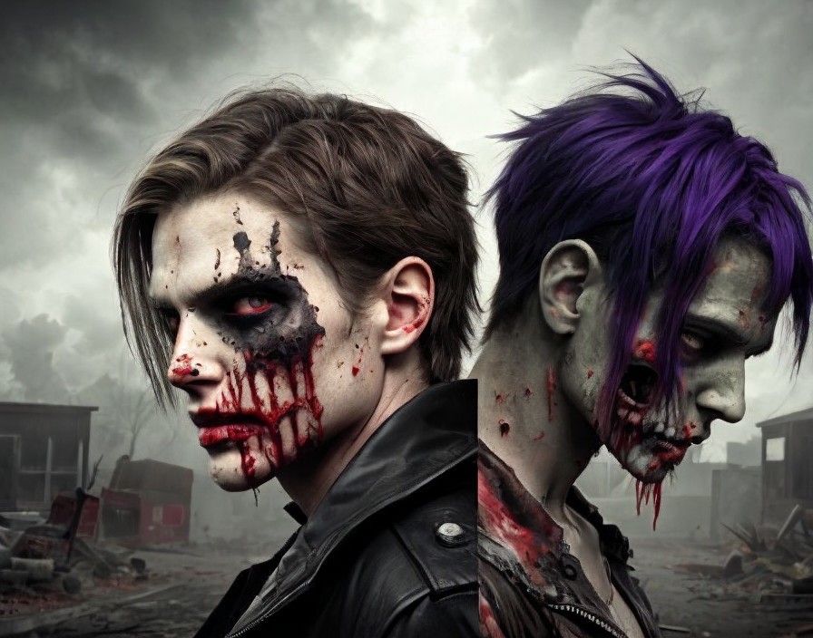 Eerie Figures in a Post-Apocalyptic Landscape