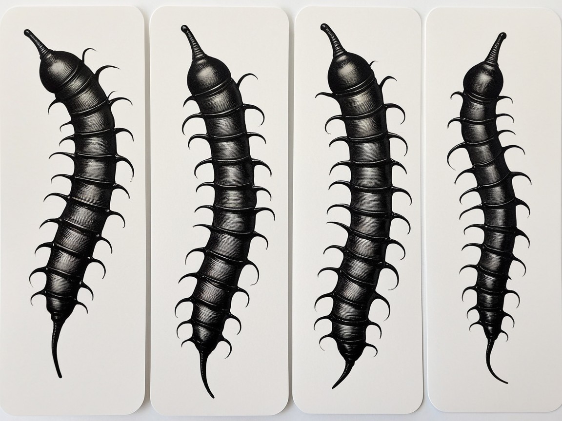 Stylized Black and White Insect Illustrations