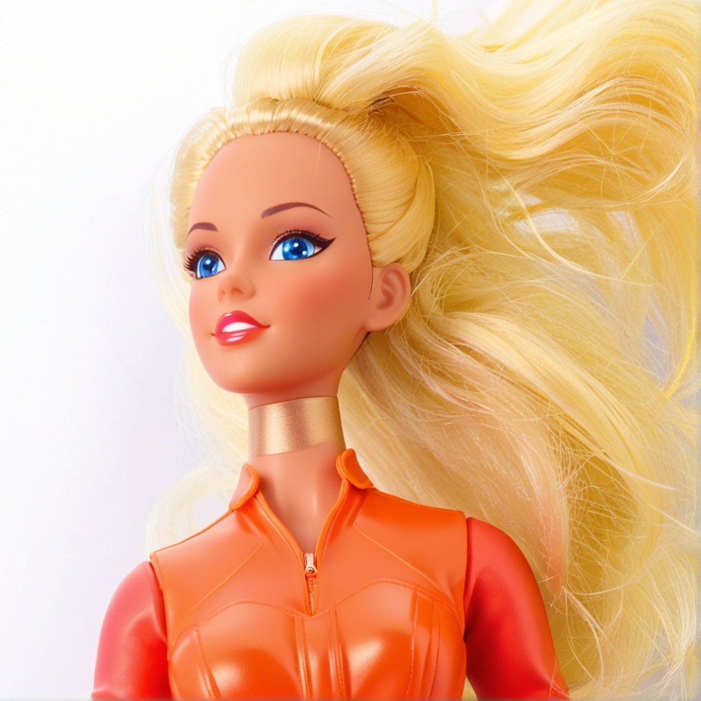 Fashion Doll in Orange Jumpsuit with Blonde Hair