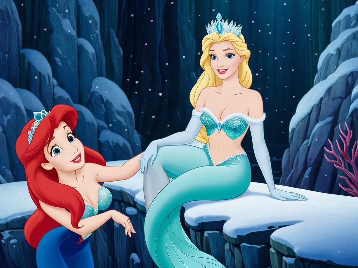 Whimsical Underwater Scene with Animated Characters