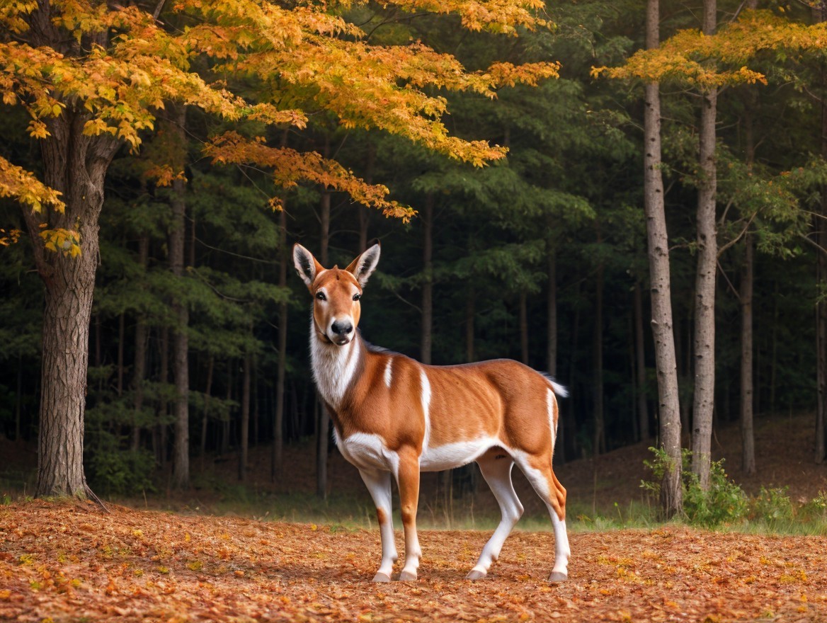 Graceful Animal in Serene Autumn Forest Setting