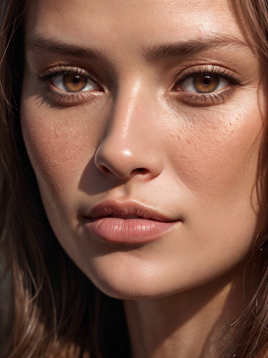 Close-Up Portrait of a Person with Brown Eyes