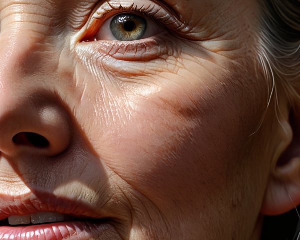 Close-Up of an Older Woman's Expressive Face