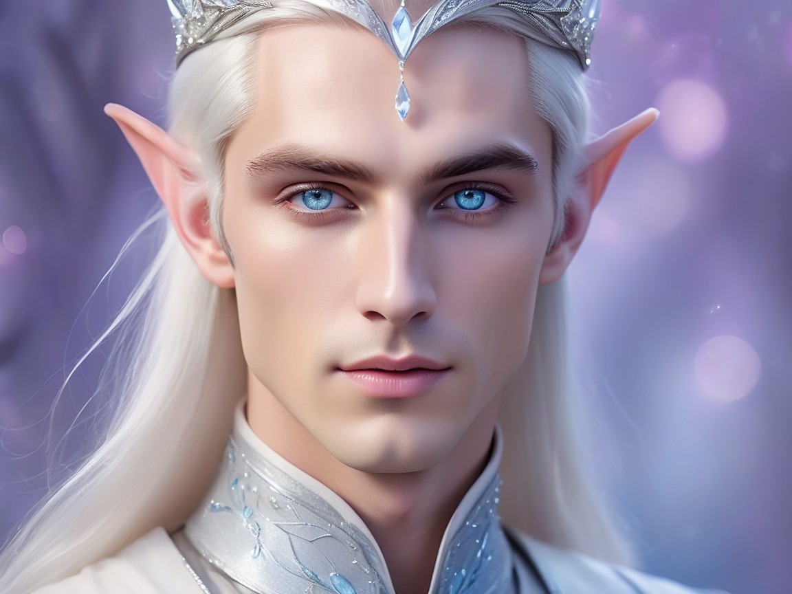 Fantasy Character with Pointed Ears and White Hair