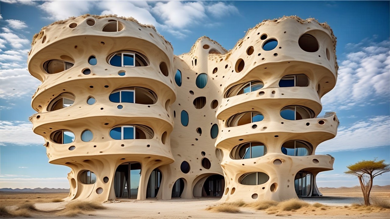 Uniquely Designed Building with Organic Sculptural Façade