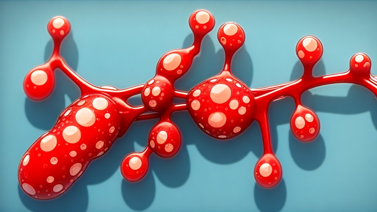 Vibrant Abstract Design with Red Organic Shapes